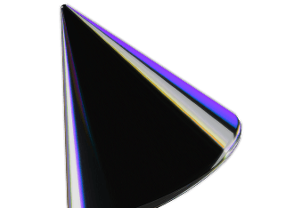 Iridescent 3D prism representing creativity and craft