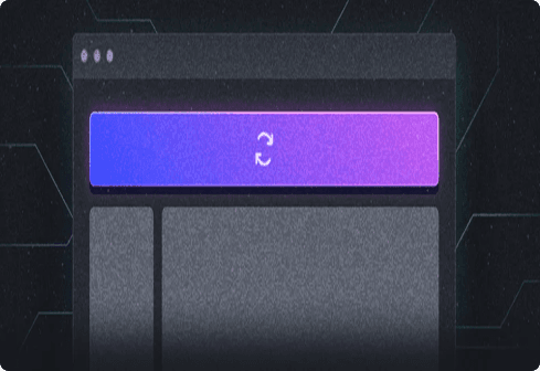 Browser mockup with an animated gradient progress bar representing agent execution